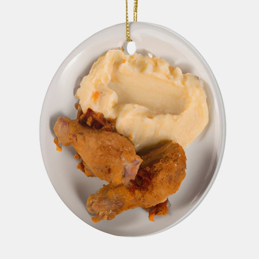 Grappige Fried Chicken Pun Christmas Keramisch Ornament (Links)