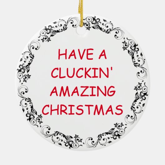 Grappige Fried Chicken Pun Christmas Keramisch Ornament (Achterkant)