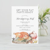 Grappige Friendsgiving-feestuitnodiging Kaart (Staand voorkant)