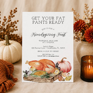 Grappige Friendsgiving-feestuitnodiging Kaart