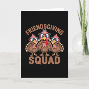 Grappige Friendsgiving Turkey Trot Squad Matching  Kaart