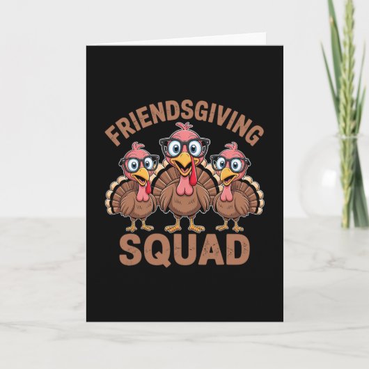 Grappige Friendsgiving Turkey Trot Squad Matching  Kaart (Voorkant)