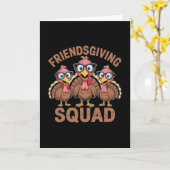 Grappige Friendsgiving Turkey Trot Squad Matching  Kaart (Gele Bloem)
