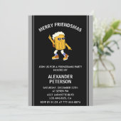 Grappige Friendsmas uitnodigingen Bier (Staand voorkant)