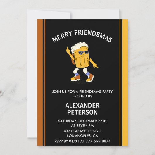 Grappige Friendsmas-uitnodigingen Bier Kaart (Voorkant)