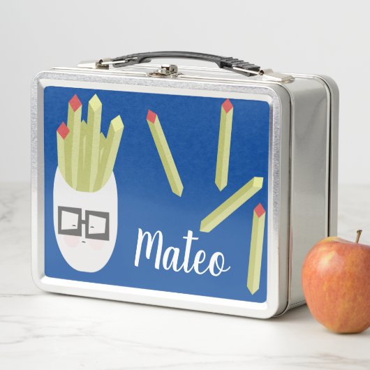 Grappige frietjes kindernaam metalen lunchbox (In situ)