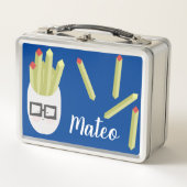 Grappige frietjes kindernaam metalen lunchbox (Voorkant)