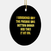 Grappige Frisbee-grap Keramisch Ornament (Rechts)