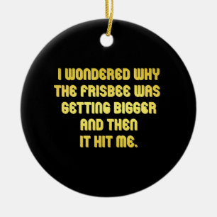 Grappige Frisbee-grap Keramisch Ornament