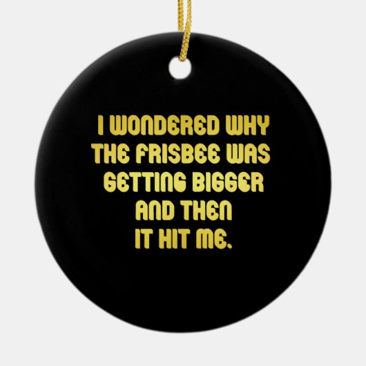 Grappige Frisbee-grap Keramisch Ornament (Voorkant)