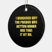 Grappige Frisbee-grap Keramisch Ornament (Links)