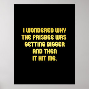 Grappige Frisbee-grap Poster