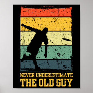 Grappige Frisbee-kunst voor mannen vrouwen Vliegen Poster