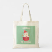 Grappige Frosting The Snowman Cupcake Pun Tote Bag (Achterkant)