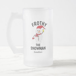 Grappige Frosty de Sneeuwman met bier gepersonalis Koffiemok