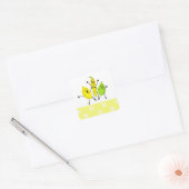 Grappige Fruit Bende Vierkante Sticker (Envelop)