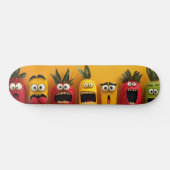 Grappige fruit emoji's persoonlijk skateboard (Horizontaal)
