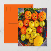 GRAPPIGE FRUIT ONTWERP BRIEFKAART (Voorkant / Achterkant)