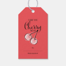 Grappige Fruit Pun Cherry Valentijn Gift Labels