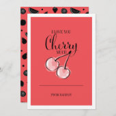 Grappige Fruit Pun Cherry Valentijn Kaart (Voorkant / Achterkant)