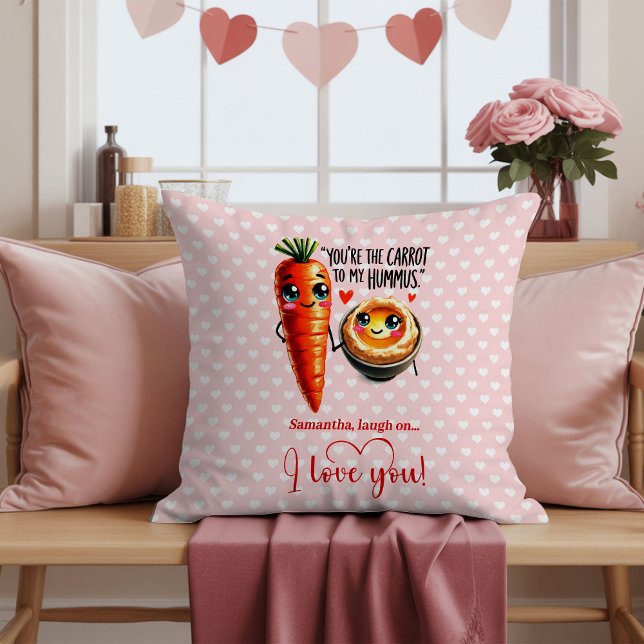 Grappige Fruit Puns Persoonlijke Valentijns Kussen (Funny Fruit Pun Personalized Valentine Throw Pillow

)