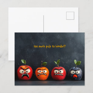 Grappige Fruitgezichten Hebben Te Veel Pulp om te Briefkaart