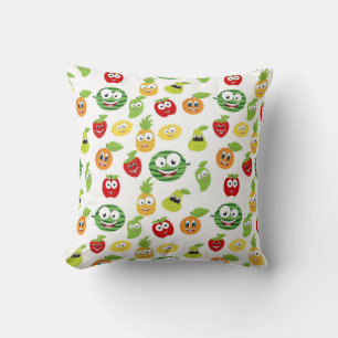 Grappige fruitgom met gezichtenpatroon kussen