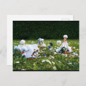 Grappige Fubby poppetjes die kamperen. Briefkaart (Voorkant / Achterkant)