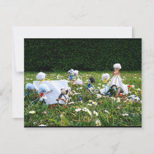 Grappige Fubby poppetjes die kamperen. Briefkaart