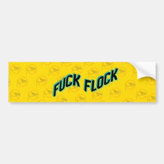 Grappige “Fuck Flock” anti-surveillancecamera stic Bumpersticker (Voorkant)