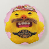 Grappige Fugglers Worstelaar  Rond Kussen (Achterkant)