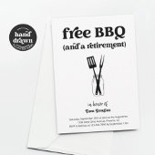 Grappige Fun Gratis BBQ & een Pensioenfeest Uitnod Kaart