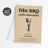 Grappige Fun Gratis BBQ & een Pensioenfeest Uitnod Kaart