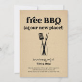 Grappige Fun Gratis BBQ Housewarming Party Uitnodi Kaart (Voorkant)