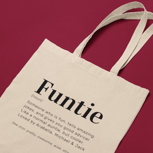 Grappige Fun Tante Funtie Tote Bag