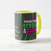 Grappige Fun Zombie Gekrabde Schreeuw & Suiker  Mok (Voorkant rechts)