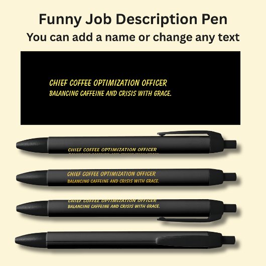 Grappige functie titel - Chief Coffee Optimization Zwarte Inkt Pen