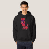 Grappige Funky Cool Pink Poodle Dog Art Hoodie (Voorkant volledig)