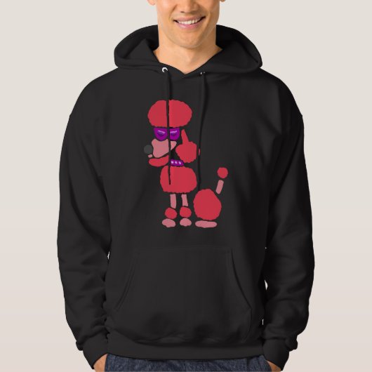 Grappige Funky Cool Pink Poodle Dog Art Hoodie (Voorkant)