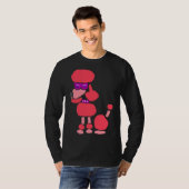 Grappige Funky Cool Pink Poodle Dog Art T-shirt (Voorkant volledig)