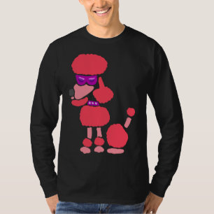 Grappige Funky Cool Pink Poodle Dog Art T-shirt