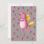 Grappige Funky Horse verjaardagsfeestje uitnodigin Kaart (Achterkant)