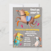 Grappige Funky Horse verjaardagsfeestje uitnodigin Kaart (Voorkant)