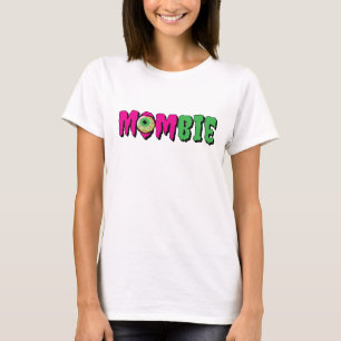 Grappige Funky Mombie Halloween Zombie Pun Typogra T-shirt