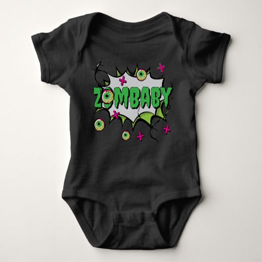 Grappige Funky Pop Art 'ZomBaby' Romper (Voorkant)