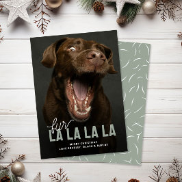 Grappige Fur La La La huisdier Kerstkaarten Feestdagenkaart
