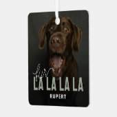 Grappige Fur La La Pet Foto Kerstmis Metalen Ornament (Voorkant links)