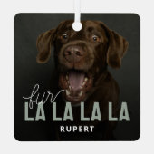 Grappige Fur La La Pet Foto Kerstmis Metalen Ornament (Achterkant)