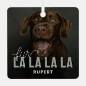 Grappige Fur La La Pet Foto Kerstmis Metalen Ornament (Voorkant)