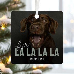 Grappige Fur La La Pet Foto Kerstmis Metalen Ornament